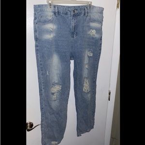 Distressed Faded Jeans